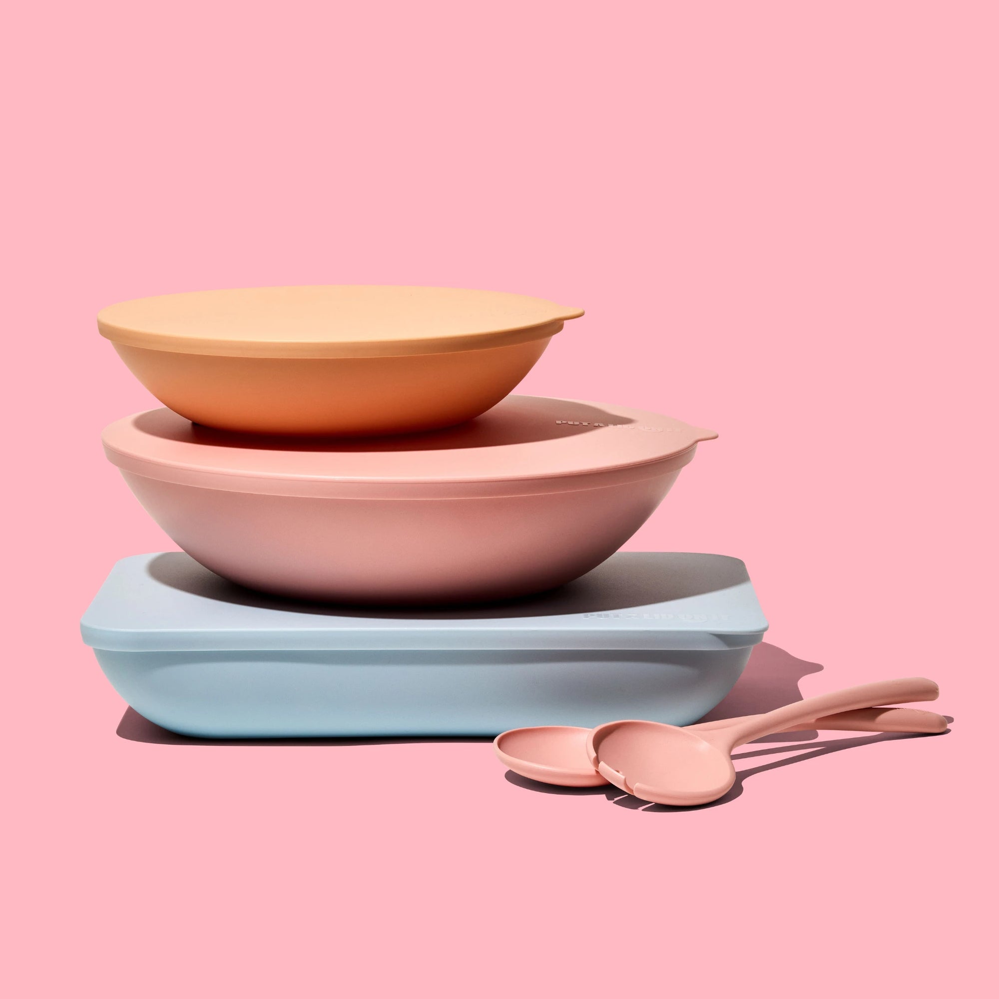 The Complete Package: Large & Small Serving Bowls, Platter and Salad Servers - Put a lid on it