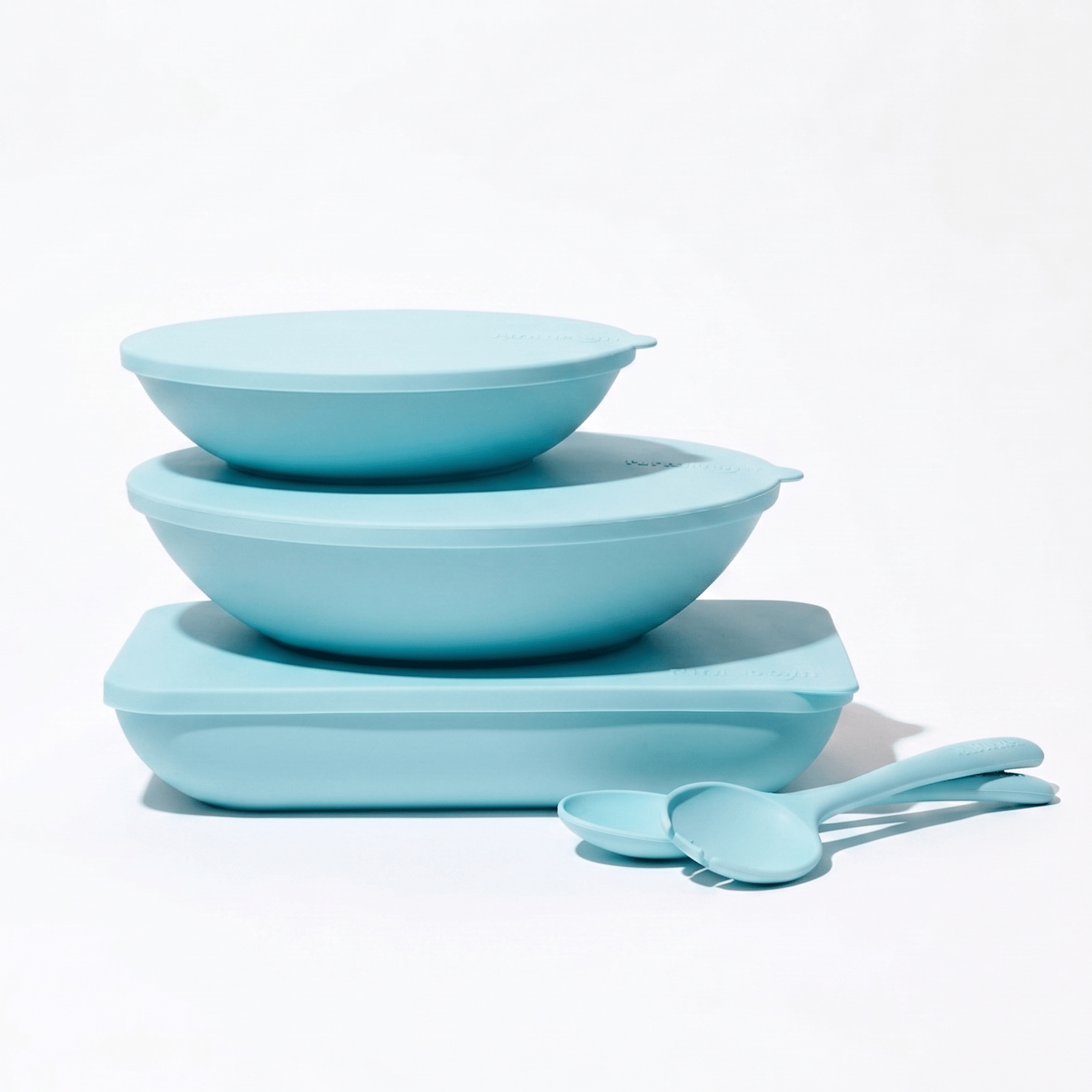 The Complete Package: Large & Small Serving Bowls, Platter and Salad Servers - Mint - PALCOM4-MIN - Put a lid on it